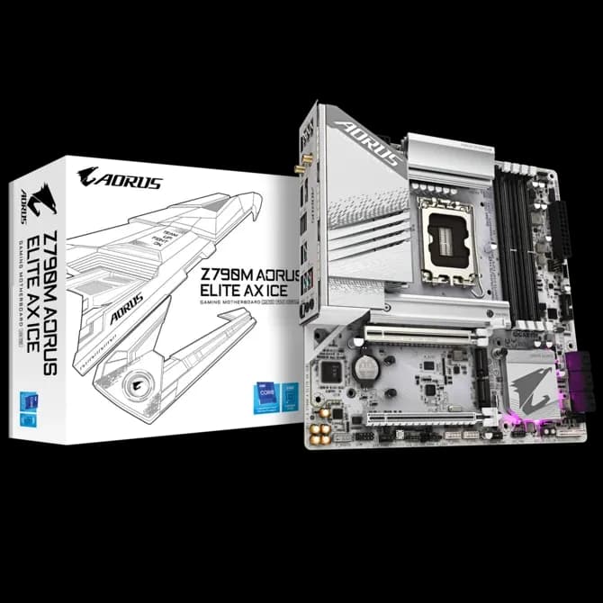 Motherboard GIGABYTE Z790M Aorus Elite AX Ice DDR5 Motherboard (White) - Image 6