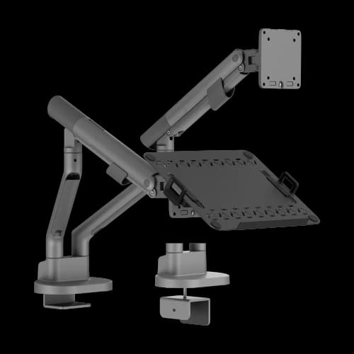 Avetron Nova Slim Mechanical Spring Monitor Arm w/ Laptop Tray – 17″–35″, 2–11 kg, Full Motion, Top-Side Mount