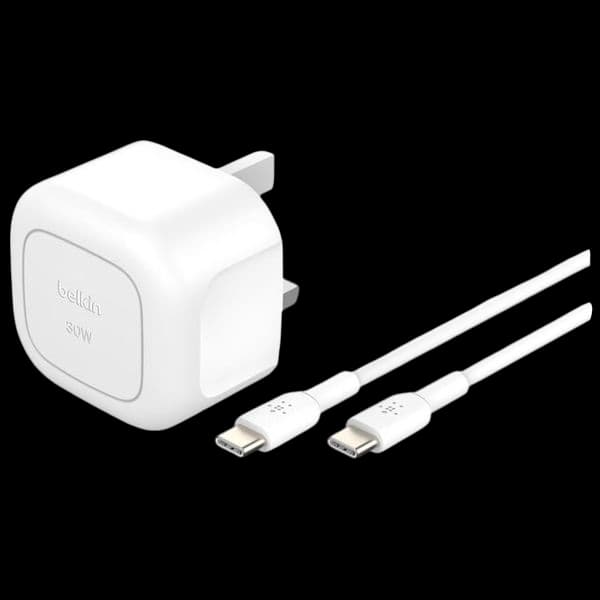 Belkin BoostCharge 30W USB-C Cube Wall Charger with PPS & 1M USB-C to USB-C Cable