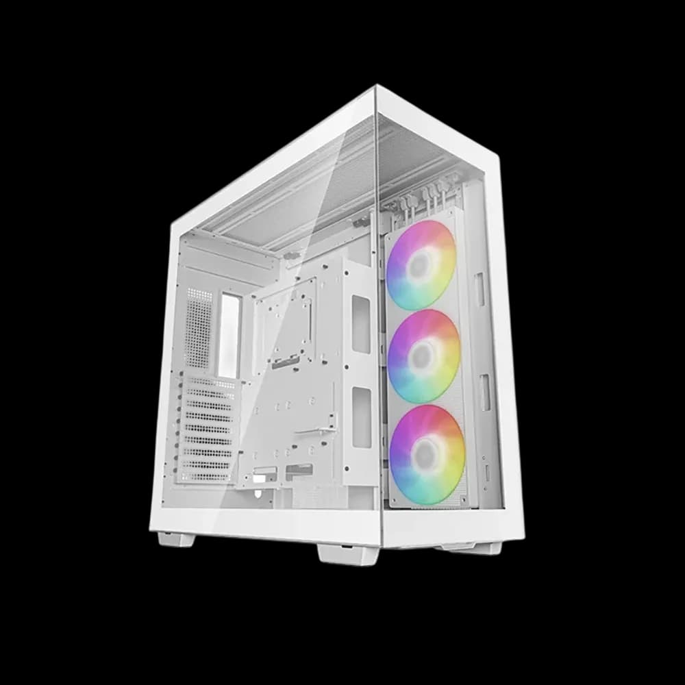 DeepCool CH780 WH, White PC case ATX Dual-Chamber 3 x 140mm PWM ARGB Fans Pre-Installed Full Tower Gaming PC Case - White