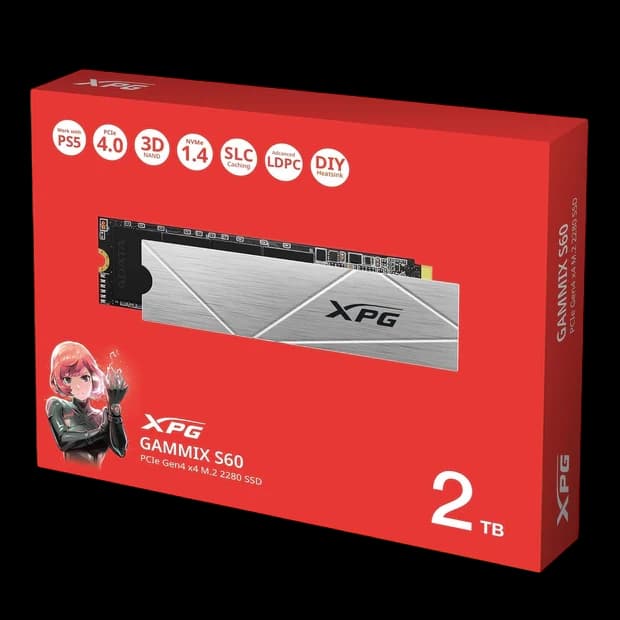 XPG GAMMIX S60 2TB PCIe Gen4 x4 NVMe SSD – Up to 5000/4200MB/s, M.2 2280 with Heat-Sink, PS5 Compatible