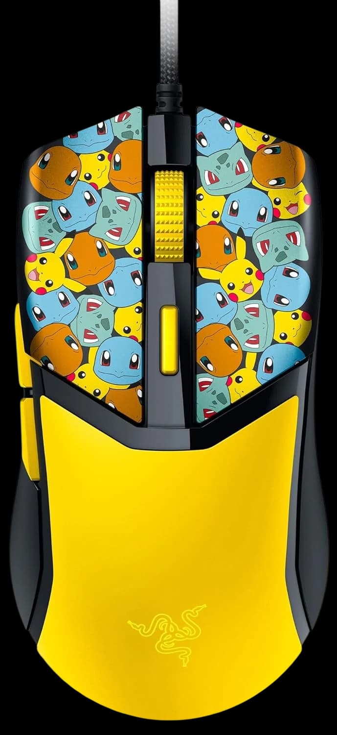 Razer Cobra Wired Gaming Mouse – 58 g , Gen-3 Optical Switches , Chroma RGB Underglow, 8500 DPI , Speedflex Cable - Pokémon Edition