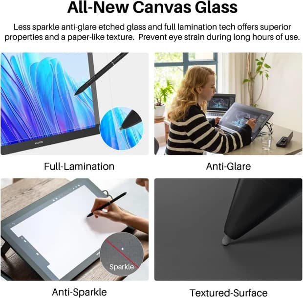 HUION KAMVAS Pro 19 4K UHD Drawing Tablet with Touch Screen, 96% Adobe RGB Drawing Monitor with 1.07 Billion Colors, PenTech 4.0 Stylus PW600, 16384 Pen Pressure, Slim Pen, Keydial Mini, 18.4inch - Image 11