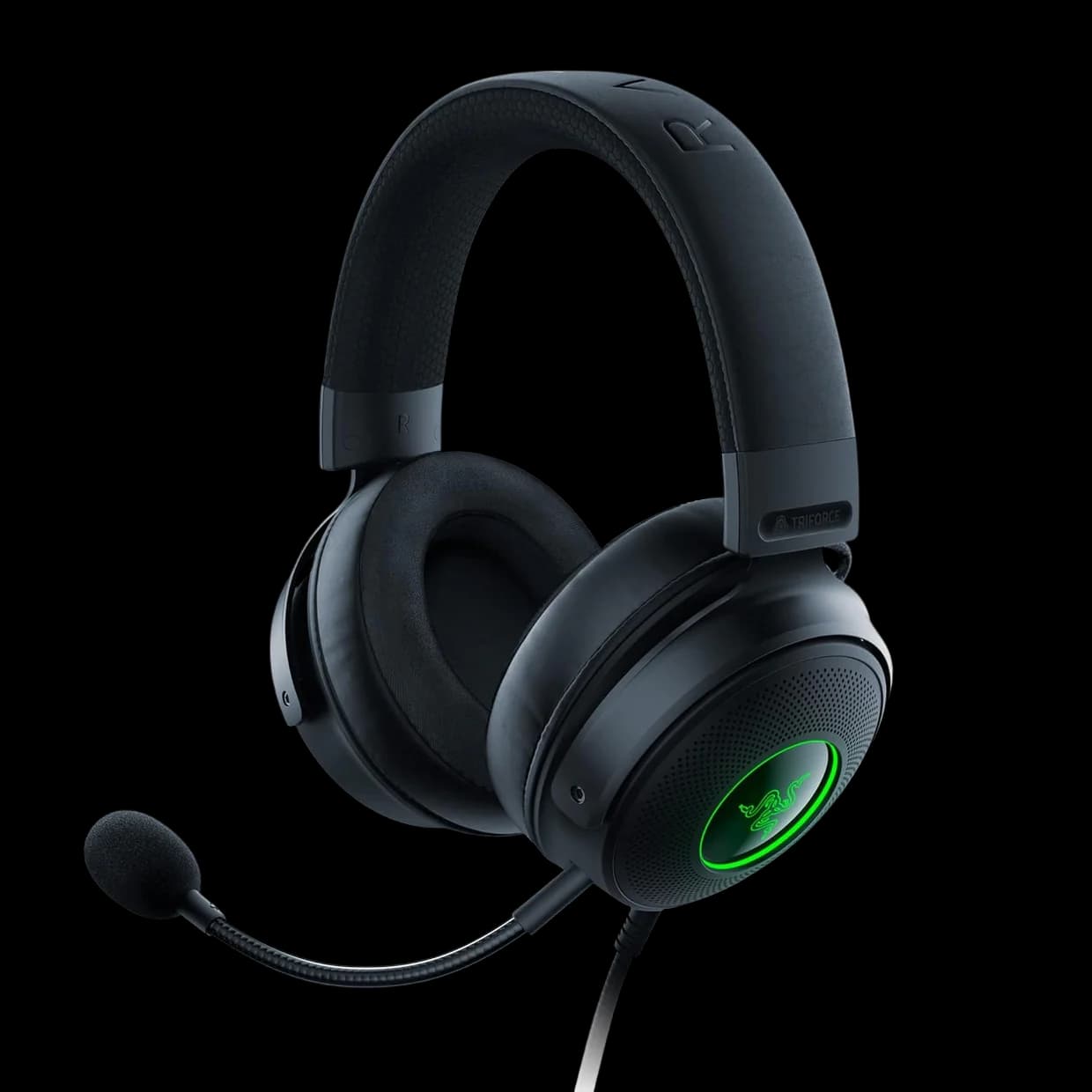 Razer Kraken V3 – Wired USB Gaming Headset with THX Spatial Audio, TriForce 50mm Drivers, Chroma RGB, and Oval Memory Foam Cushions