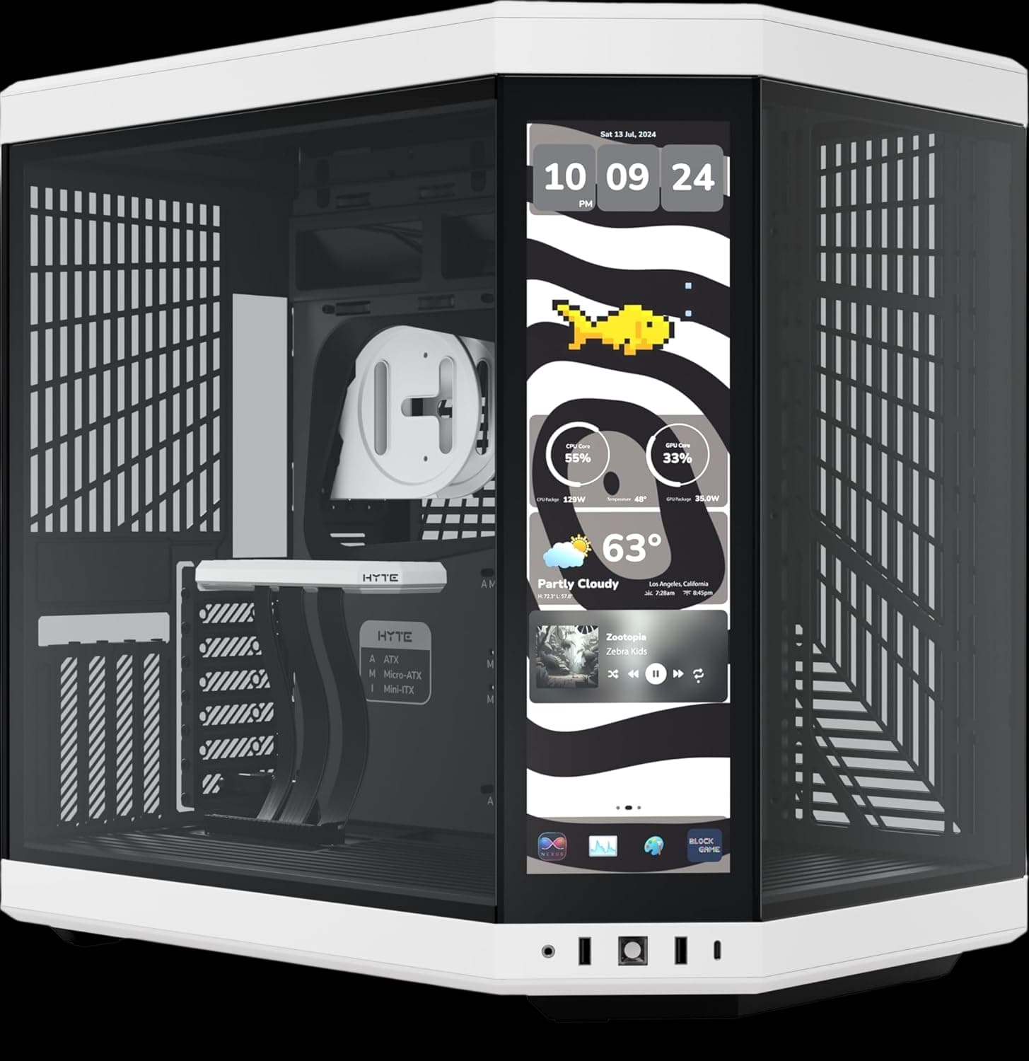Case HYTE Y70 touch infinite Mid Tower ATX Case - Panda Black & White