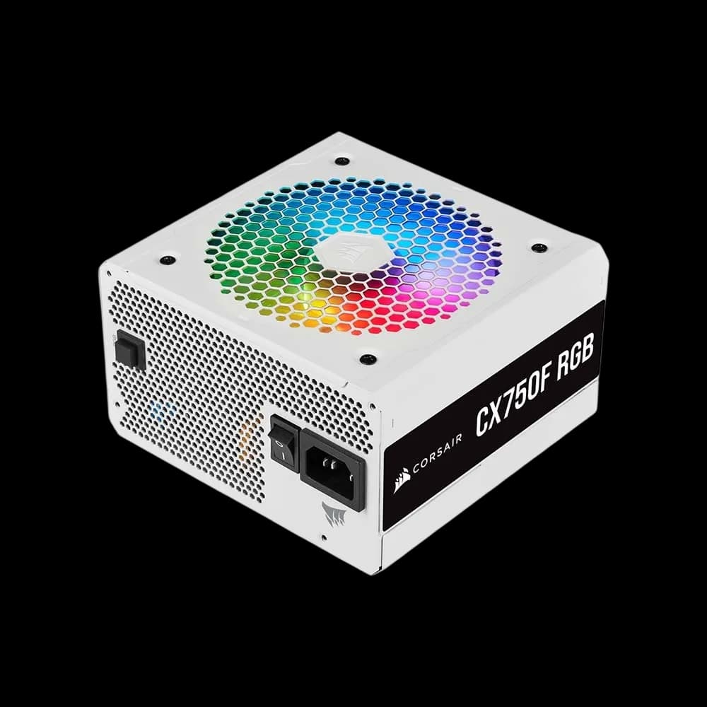 Corsair CX750F RGB, 750 Watt, 80 PLUS Bronze, Fully Modular RGB Low Noise Power Supply - White