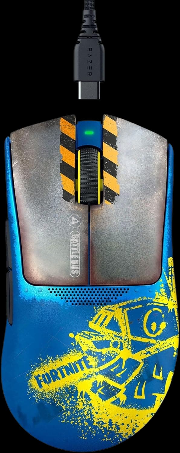 Razer DeathAdder V3 Pro Wireless Gaming Mouse: 63g Lightweight - Focus Pro 30K Optical Sensor - Optical Switches Gen-3 - HyperSpeed Wireless - 5 Programmable Buttons - 90 Hr Battery - Fortnite Edition