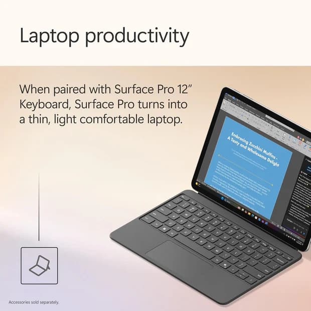 Microsoft Surface Pro for Business Copilot+ PC 12" Tablet Touch Display 90Hz - Snapdragon X Plus - 16GB RAM - 256GB SSD - WIN 11 PRO - Image 11