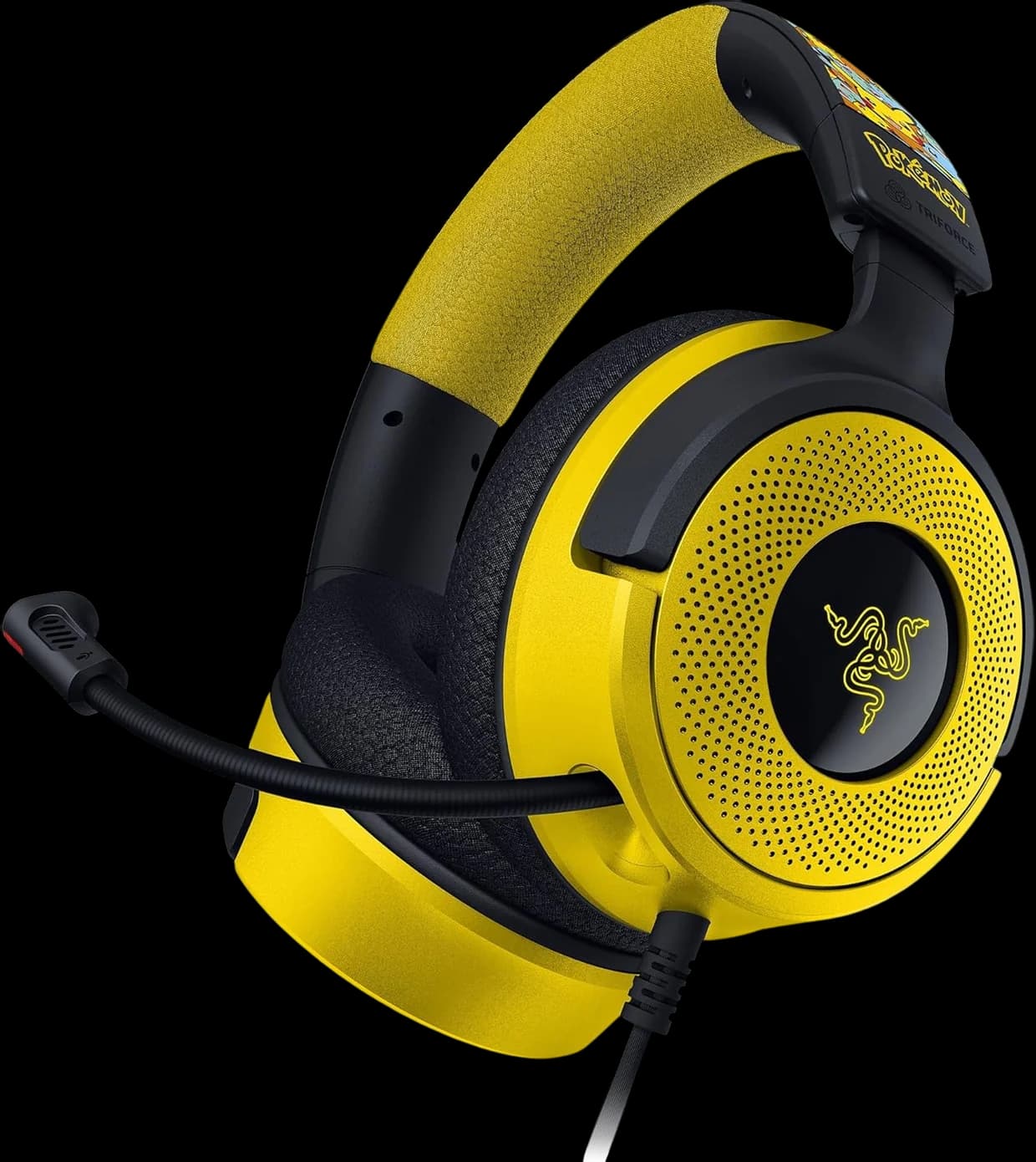Razer Kraken V4 X Wired Gaming Headset – TriForce 40 mm Drivers, 7.1 Surround, Retractable HyperClear Mic, Chroma RGB, USB-C/USB-A Cable Pokémon Edition
