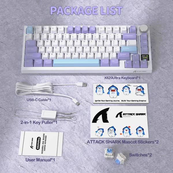 Attack Shark X820 Ultra Wireless Star White - Image 2