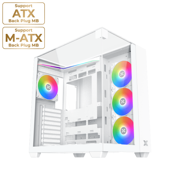 Case Xigmatek Aqua V Mid Tower Case - Arctic White