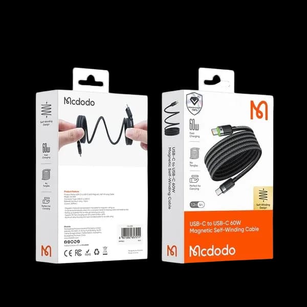 Mcdodo USB-C to USB-C Magnetic Self-Winding Cable (1.2m)
