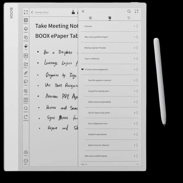 BOOX Note Max 13.3" E Ink Tablet – 300 PPI Carta 1300, 6GB RAM, 128GB Storage, Android 13, Stylus Support With MAGN. CASE