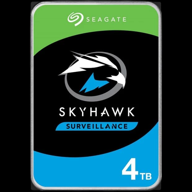 Seagate SkyHawk 4TB Surveillance HDD – 3.5" SATA 6Gb/s, 5900 RPM, 256MB Cache, 180TB/yr Workload, CMR, ImagePerfec