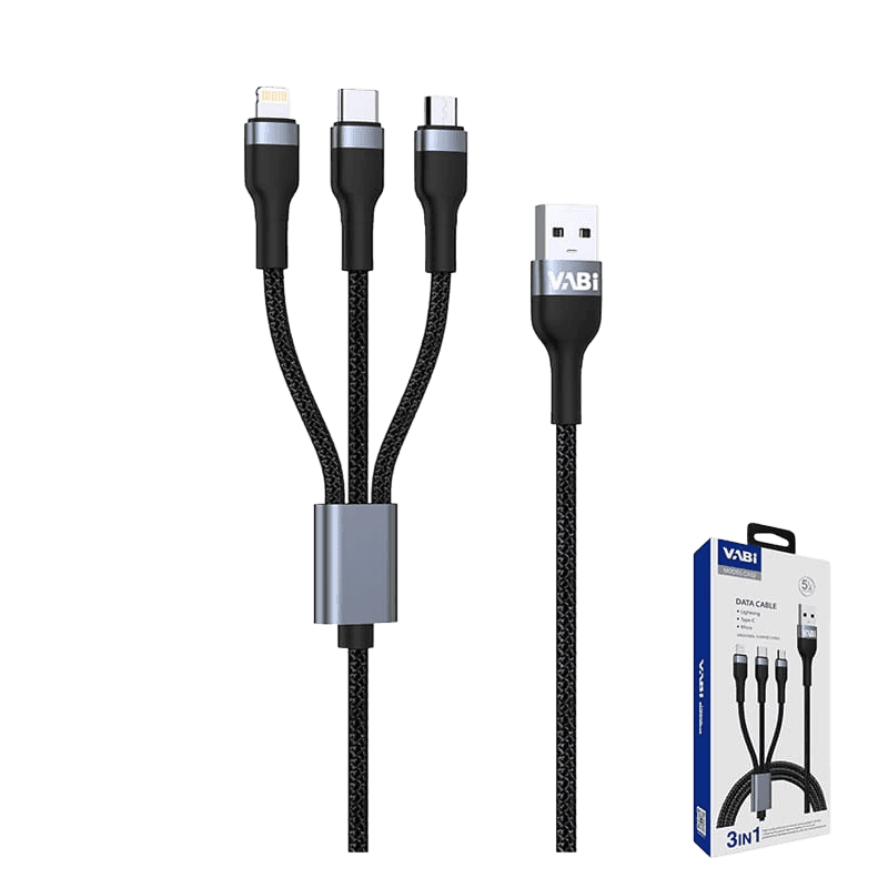 VABi CA52 3-in-1 Braided USB Cable