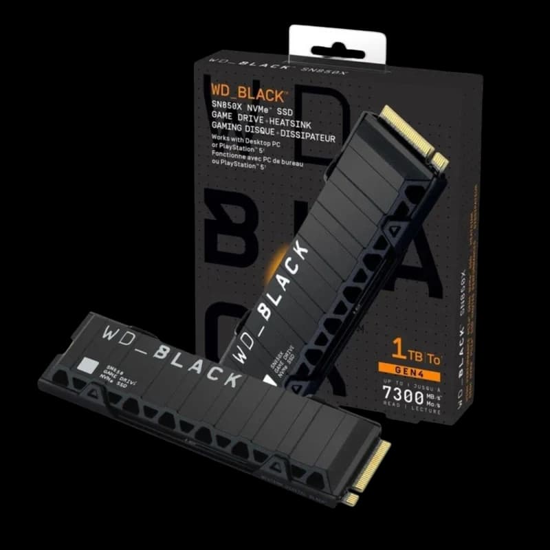 WD BLACK SN850 1TB with Heatsink , 7300MB/s M.2 NVME , PCIe 4.0
