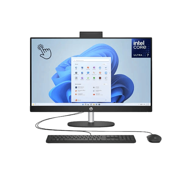 All in One HP 27-CR1008ne, Intel Ultra 7-155U, RAM 16GB, SSD 1TB, Intel Graphics, 27 FHD IPS Touch Screen, Black - Image 1