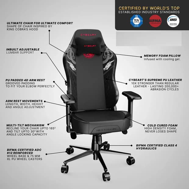 Cybeart House Targaryen Gaming Chair - Image 13