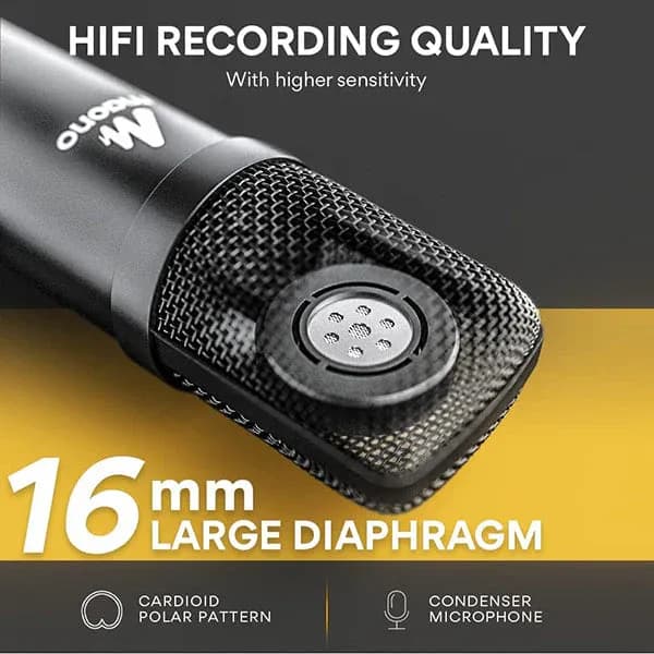 MAONO AU-A04 USB Condenser Microphone Kit – 192kHz/24bit, Cardioid, Boom Arm, Shock Mount & Pop Filter for Podcast, Streaming, Studio - Image 7