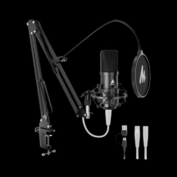 MAONO AU-A04 USB Condenser Microphone Kit – 192kHz/24bit, Cardioid, Boom Arm, Shock Mount & Pop Filter for Podcast, Streaming, Studio - Image 3