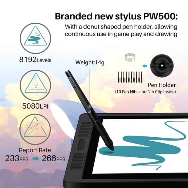 Huion Kamvas Pro 22 Drawing Display Tablet with Stand - 21.5" - Image 7