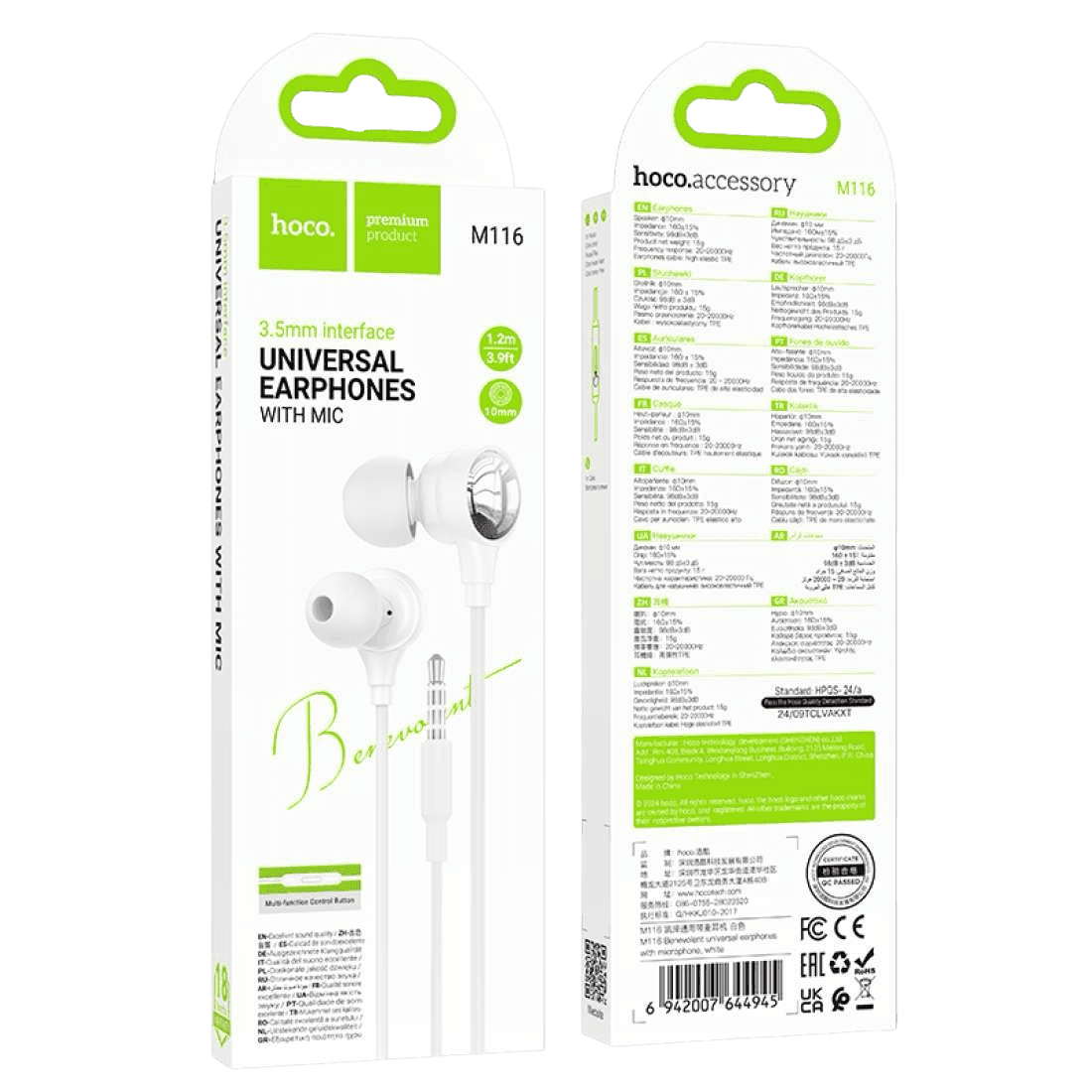 Earphones 3.5mm HOCO M116