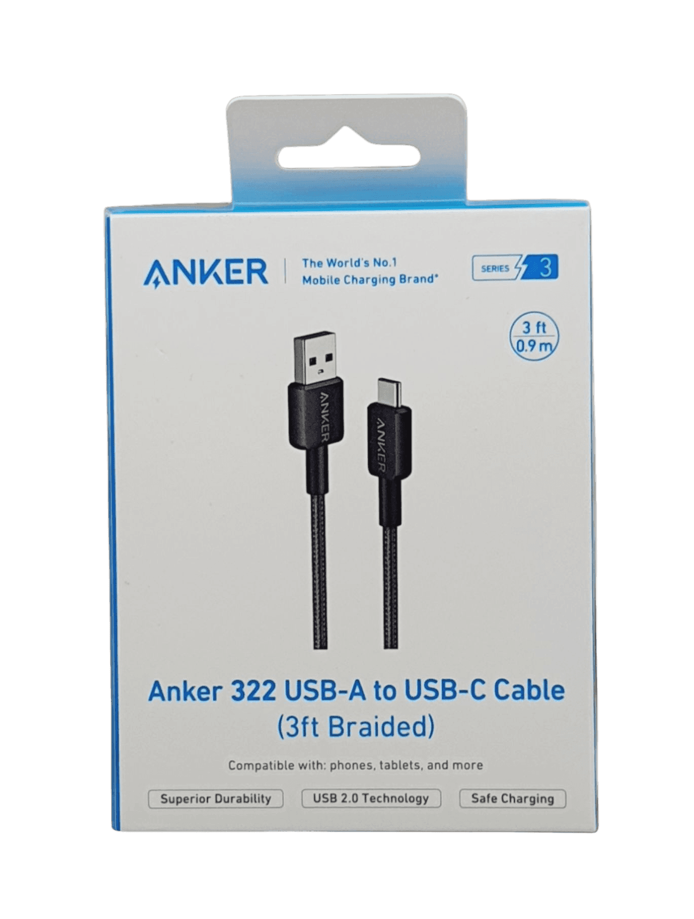Anker 322 PowerLine USB A to USB C Fast Charging 3ft/0.9m Cable
