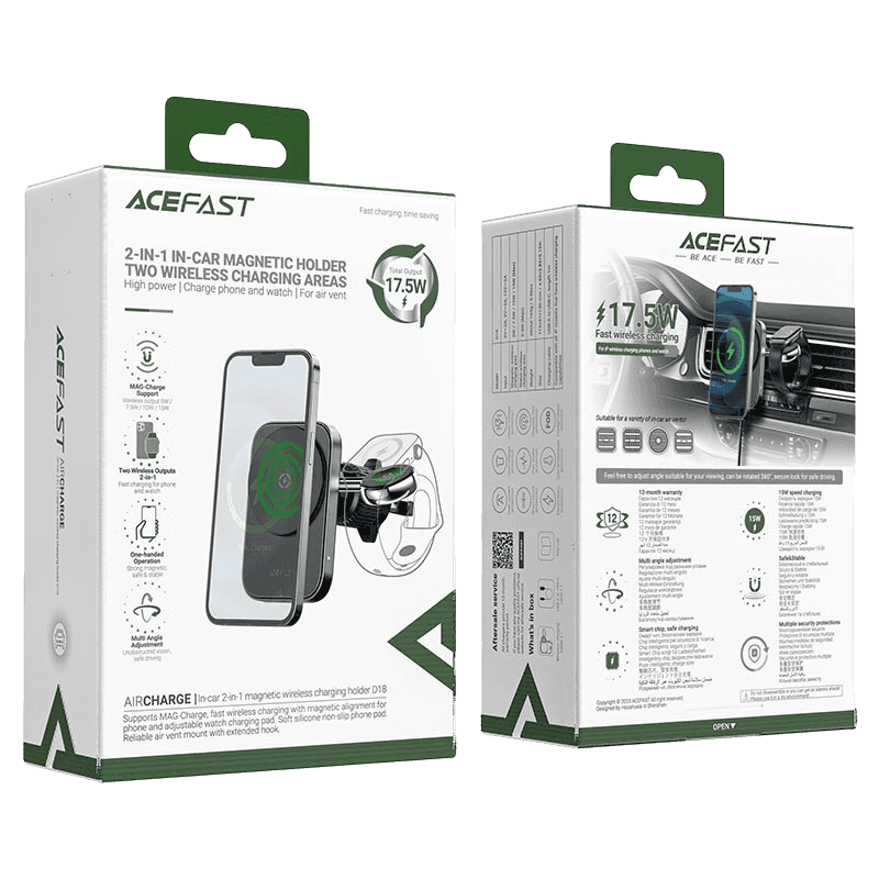 Fast Wireless Charger Car Mount Holder ACEFAST D18 