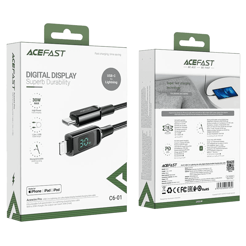 ACEFAST Charging Data Cable C6-01 USB-C to Lightning