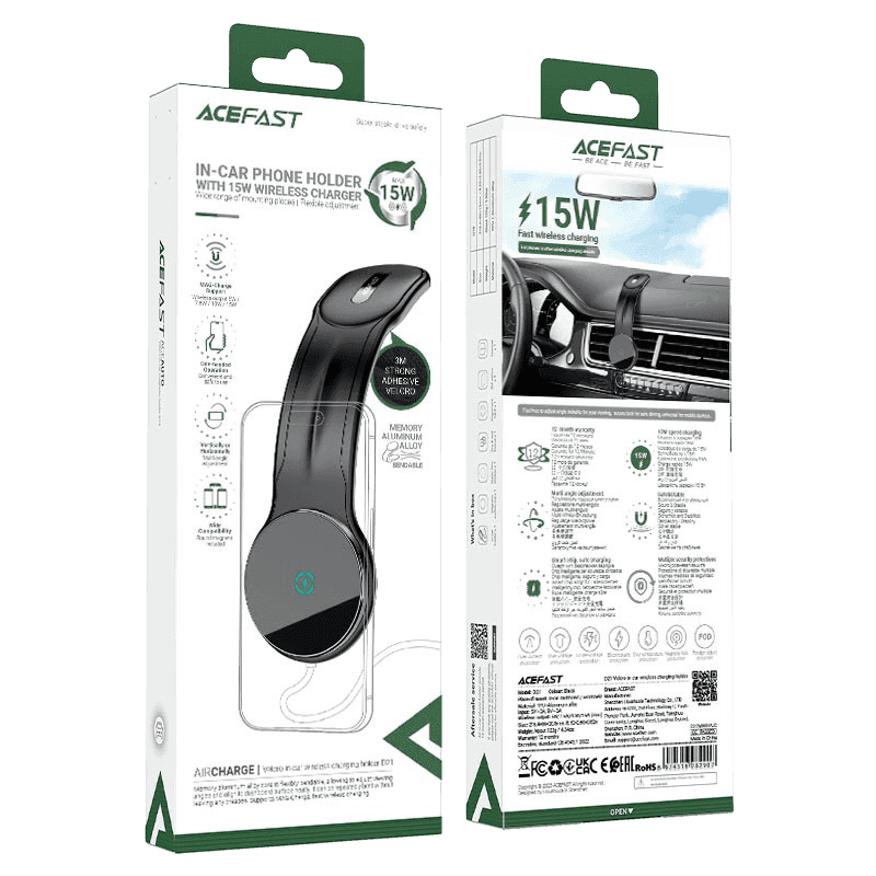 Fast Wireless Charger Magnetic Car Holder ACEFAST D21