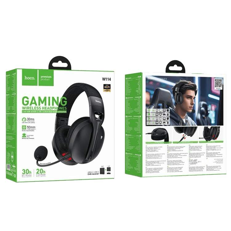 hoco W114 Magic Four-Mode Over-Ear Gaming Earphone (Black)