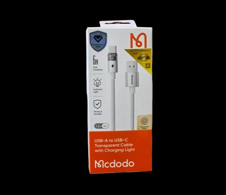 Mcdodo Lightning Transparent Cable with Charging Light