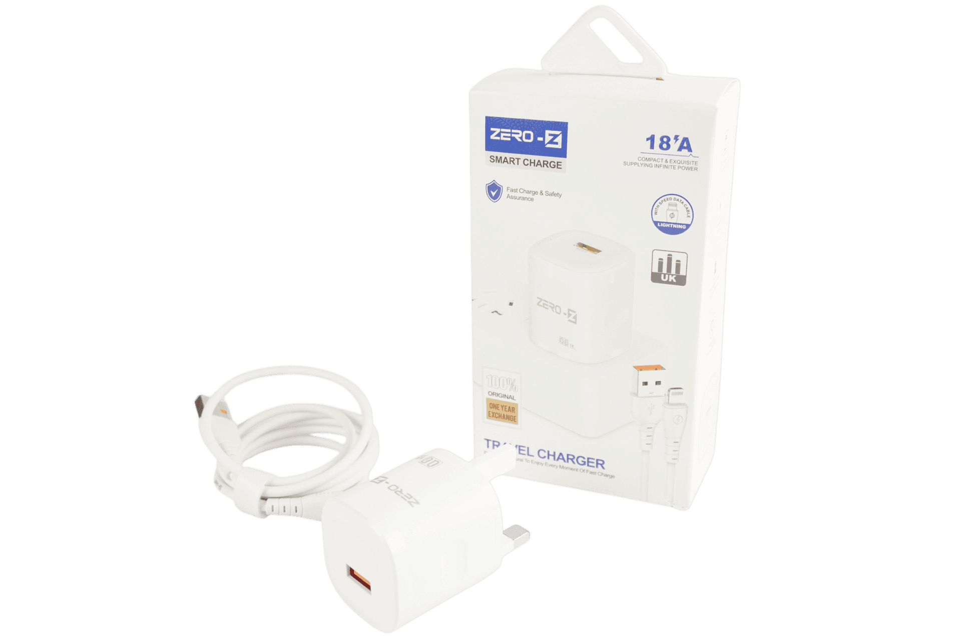 Zero-Z Single Port USB Charger Set (UK Plug)