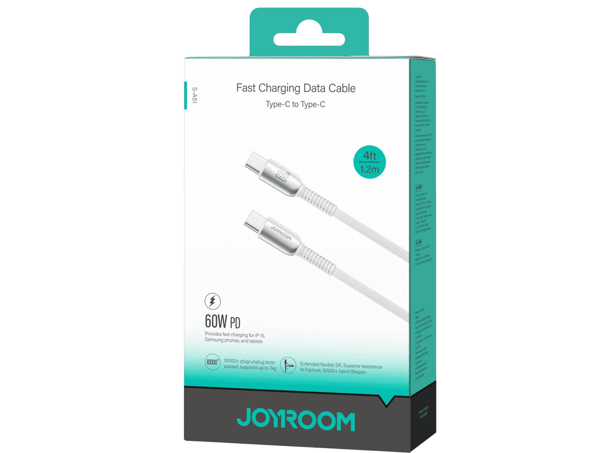 JOYROOM Cutting-Edge Series 60W USB-C to USB-C Fast Charging Data Cable