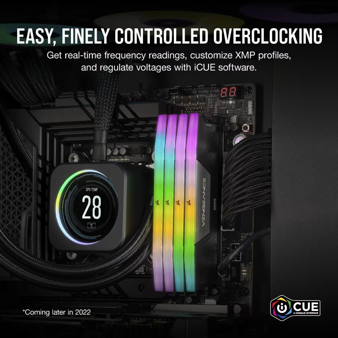Corsair Vengeance RGB 64GB (2×32GB) DDR5 6000MHz CL38 Desktop Memory - Black - Image 6