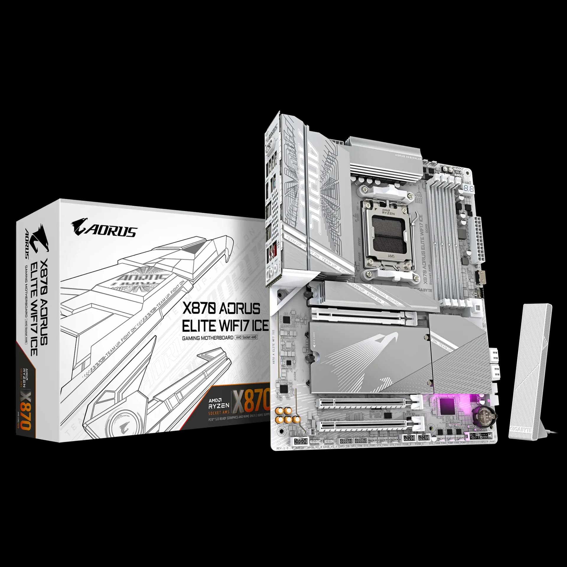 GIGABYTE X870 AORUS ELITE WIFI7 ICE Motherboard - DDR5, Socket AM5