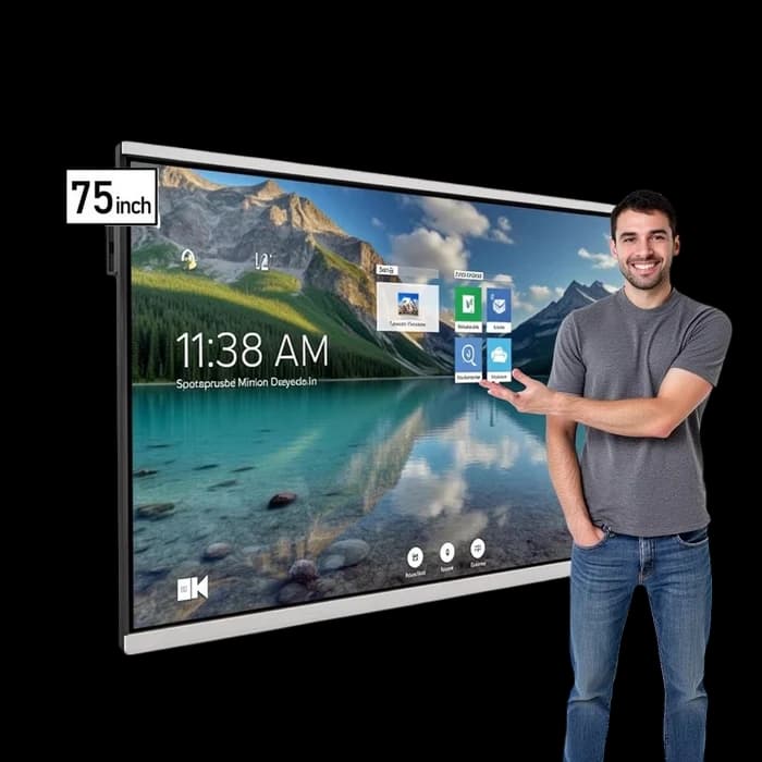 Luminex 75-Inch 4K UHD & AI Built-in Camera Smart Interactive Whiteboard, Android 13.0, RAM 8GB, Storage 128GB