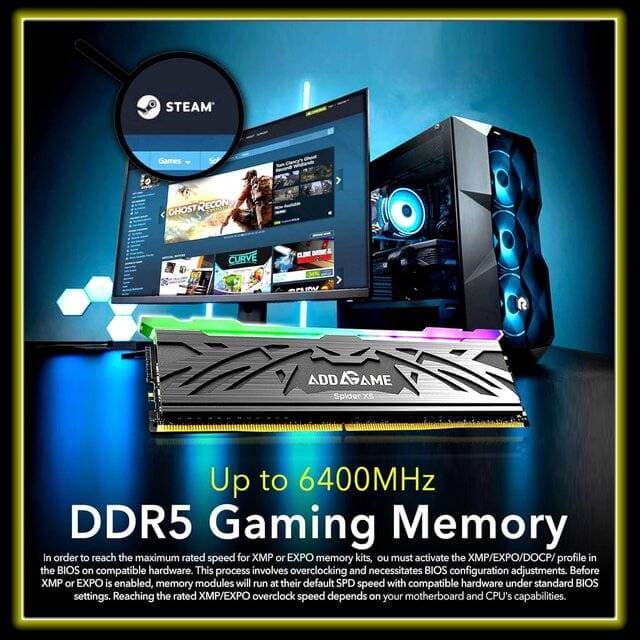 Addlink Spider X5 32GB (16x2) 6400MHz CL38 DDR5 RAM - Image 3