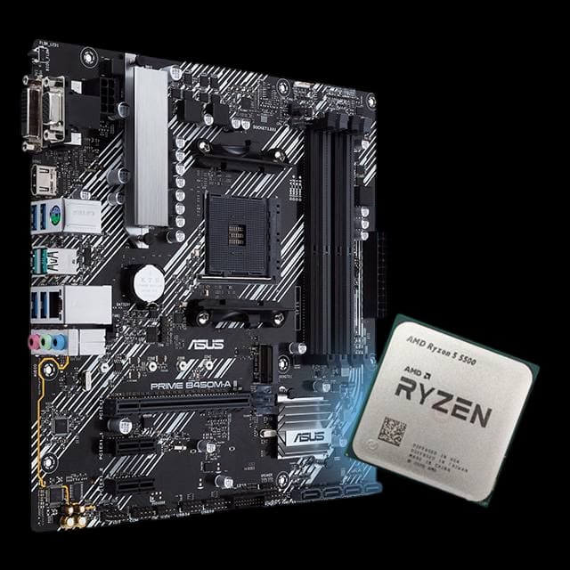 ASUS Prime B450M‑A II + Ryzen 5 5500 Bundle
