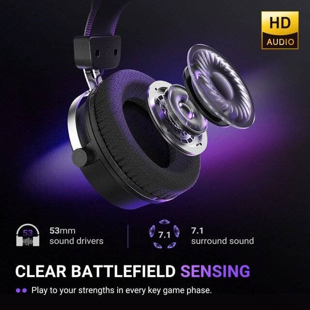 FIFINE H19 Gaming Headset 7.1 Wired Black RGB - Image 3