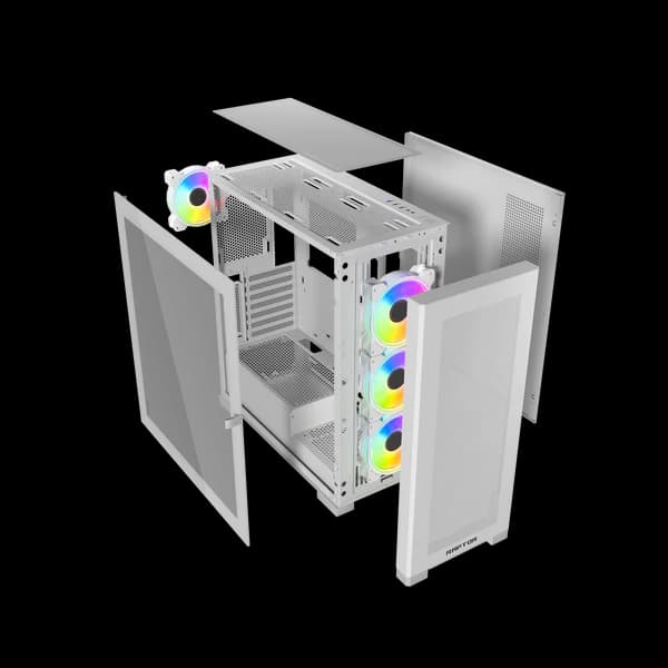 Raptor 290-XL ARCTIC HAWK RGB Mid Tower Case - White - Image 10