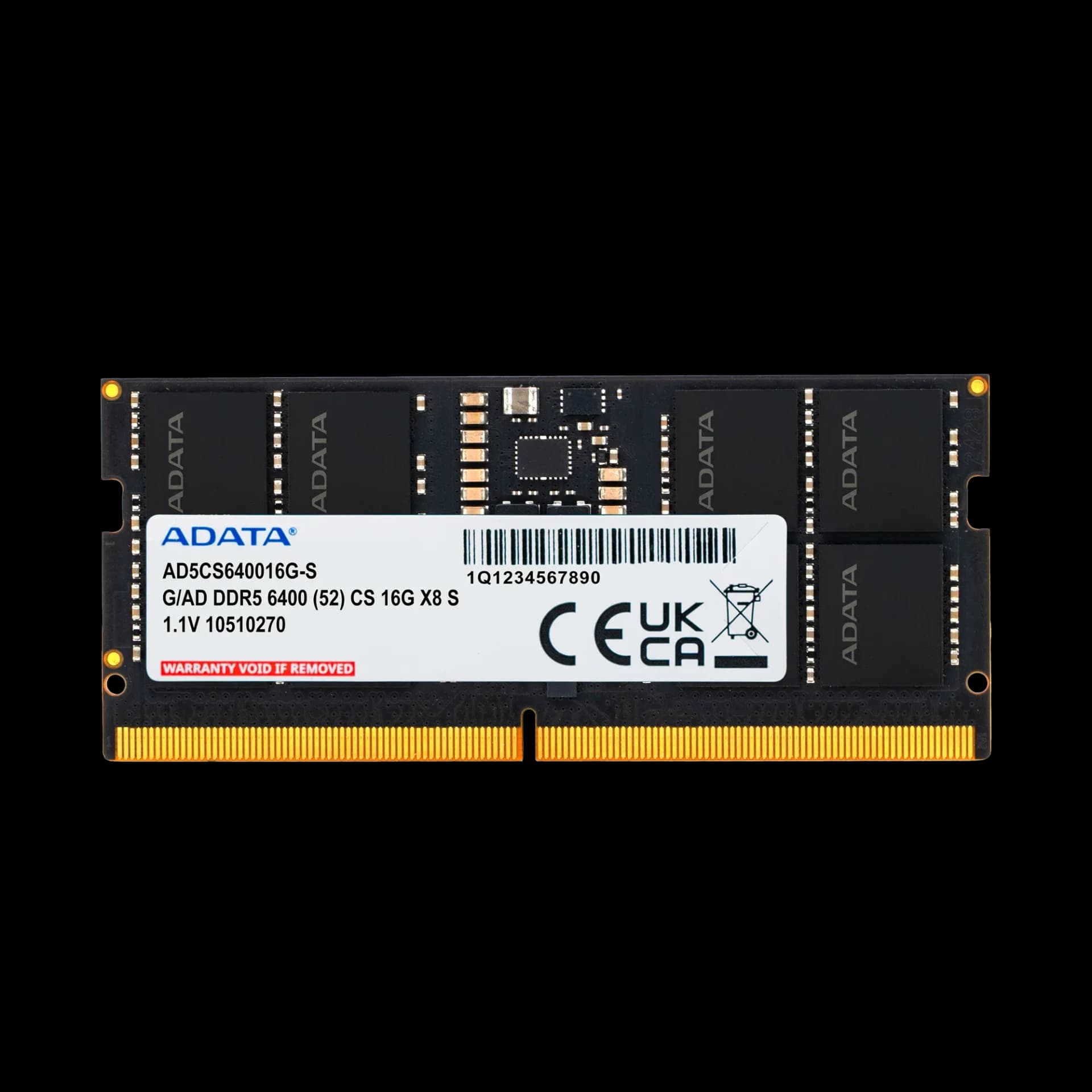 RAM ADATA DDR5 SO-DIMM Memory Module – 6400 MT/s, 1.1 V, Built-In PMIC & On-Die ECC, 16GB Laptop RAM