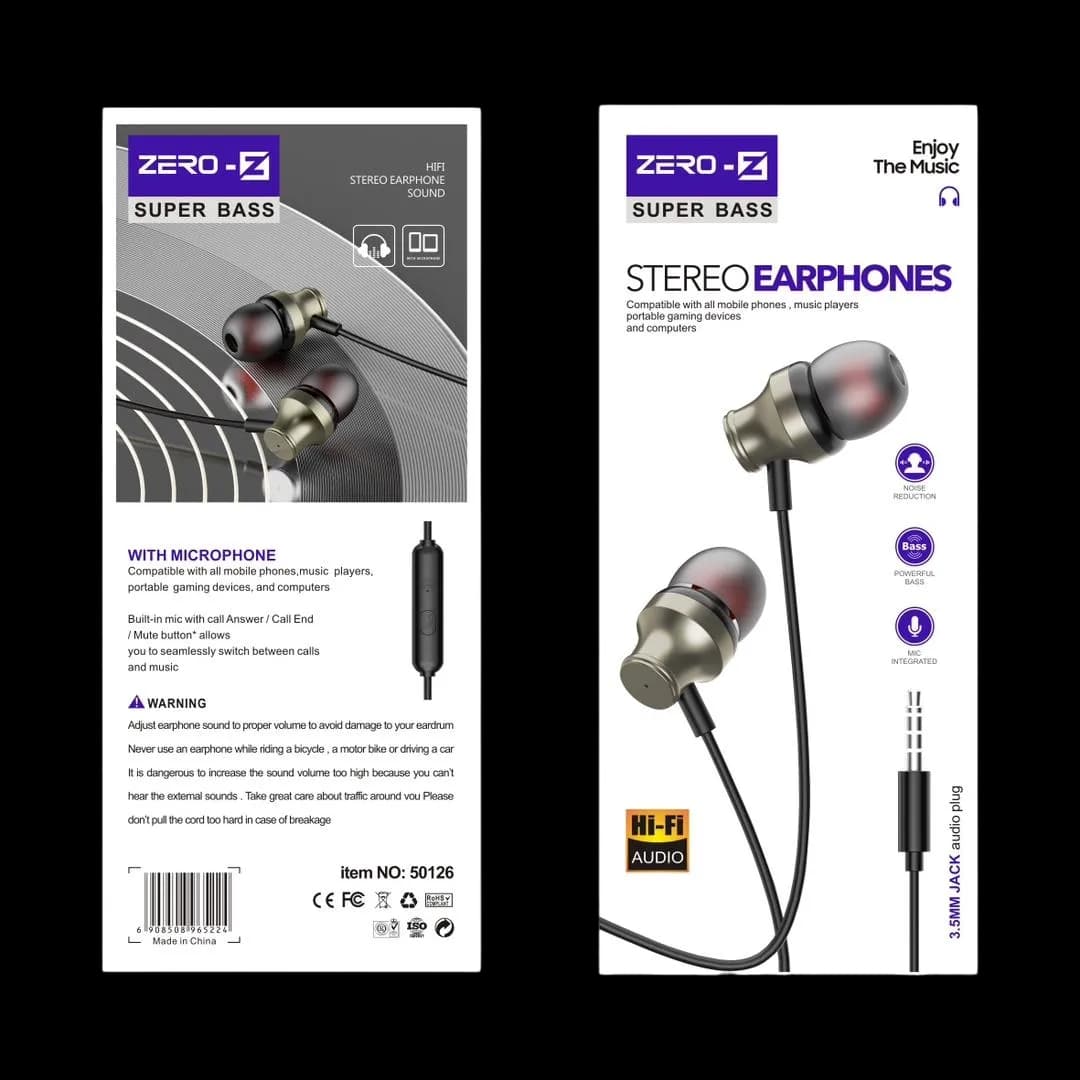 ZERO-Z Metallic In-Ear Stereo Earphones