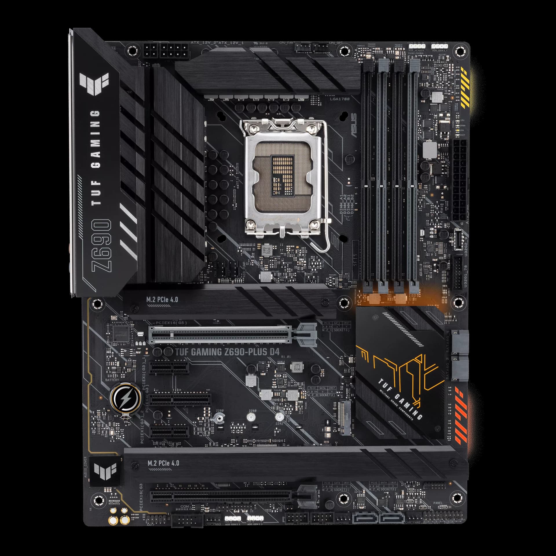 Asus TUF GAMING Z690-PLUS D4 Intel Z690 (LGA 1700) ATX gaming motherboard, PCIe 5.0, DDR4, Intel 2.5 Gb Ethernet, Thunderbolt 4 header and Aura Sync RGB lighting