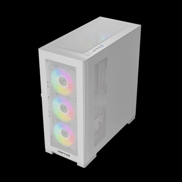 Raptor 290-XL ARCTIC HAWK RGB Mid Tower Case - White - Image 4