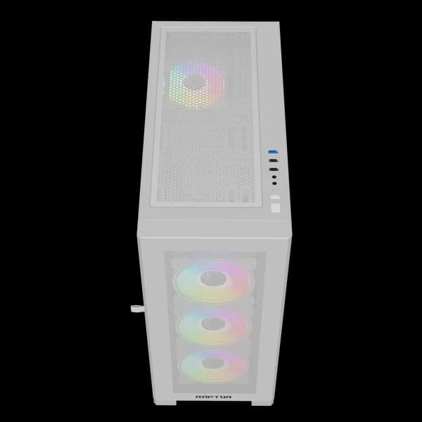 Raptor 290-XL ARCTIC HAWK RGB Mid Tower Case - White - Image 6