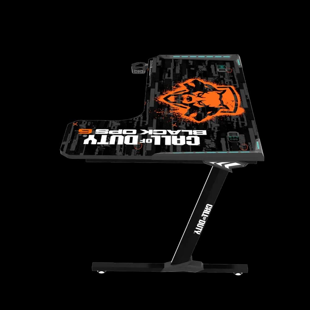Call Of Duty (COD) Raptor BLKOPS6-R Series L-Shaped RGB Flowing Light Gaming Desk - Image 5