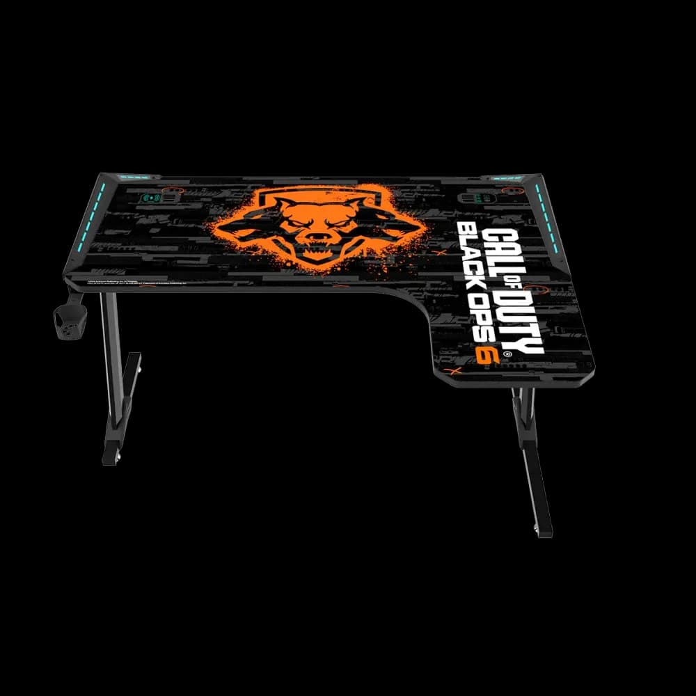 Call Of Duty (COD) Raptor BLKOPS6-R Series L-Shaped RGB Flowing Light Gaming Desk - Image 1