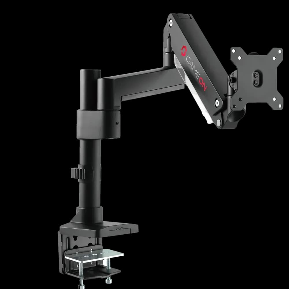 GAMEON GO-2083 Pole-Mounted Aluminum Heavy-Duty Spring-Assisted Single Monitor Arm - Image 1