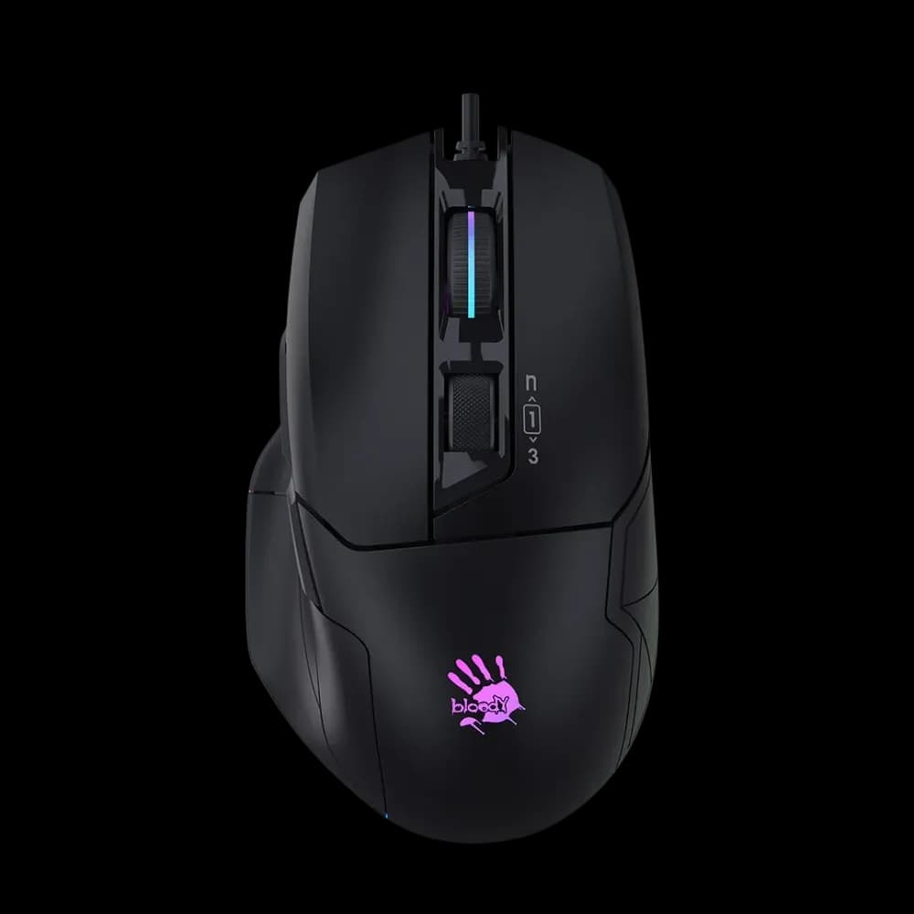 Bloody W70 Max RGB Gaming Mouse (Black ,Yellow ,White) - Image 1
